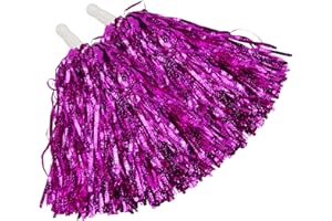 Hooshing 12PCS/24PCS Pom Poms Cheerleading Fluffy Metallic Pom Poms for Squad Team Sports Spirit Party Adopt Metal Embossing Process