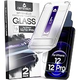 Defenslim SpyShield Privacy Screen Protector for iPhone 12/12 Pro, 2 Pack | Privacy filter, 9H tempered glass, 6.1" display, case friendly, auto dust and align kit, fingerprint resistant