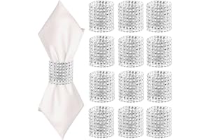 PECULA 24Pack Napkin Rings, Silver Napkins Rings Plastic, Silver Napkin Holders for Anniversary, Birthday, Parties, Weddings and Dinners