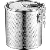 Vexillaris Stainless Steel Spice Infusion Basket, Large Cooking Spice Strainer, Mesh Design Strainer Soup Separator Basket with Chain Hook, Suitable for Home Kitchens (2.16L)