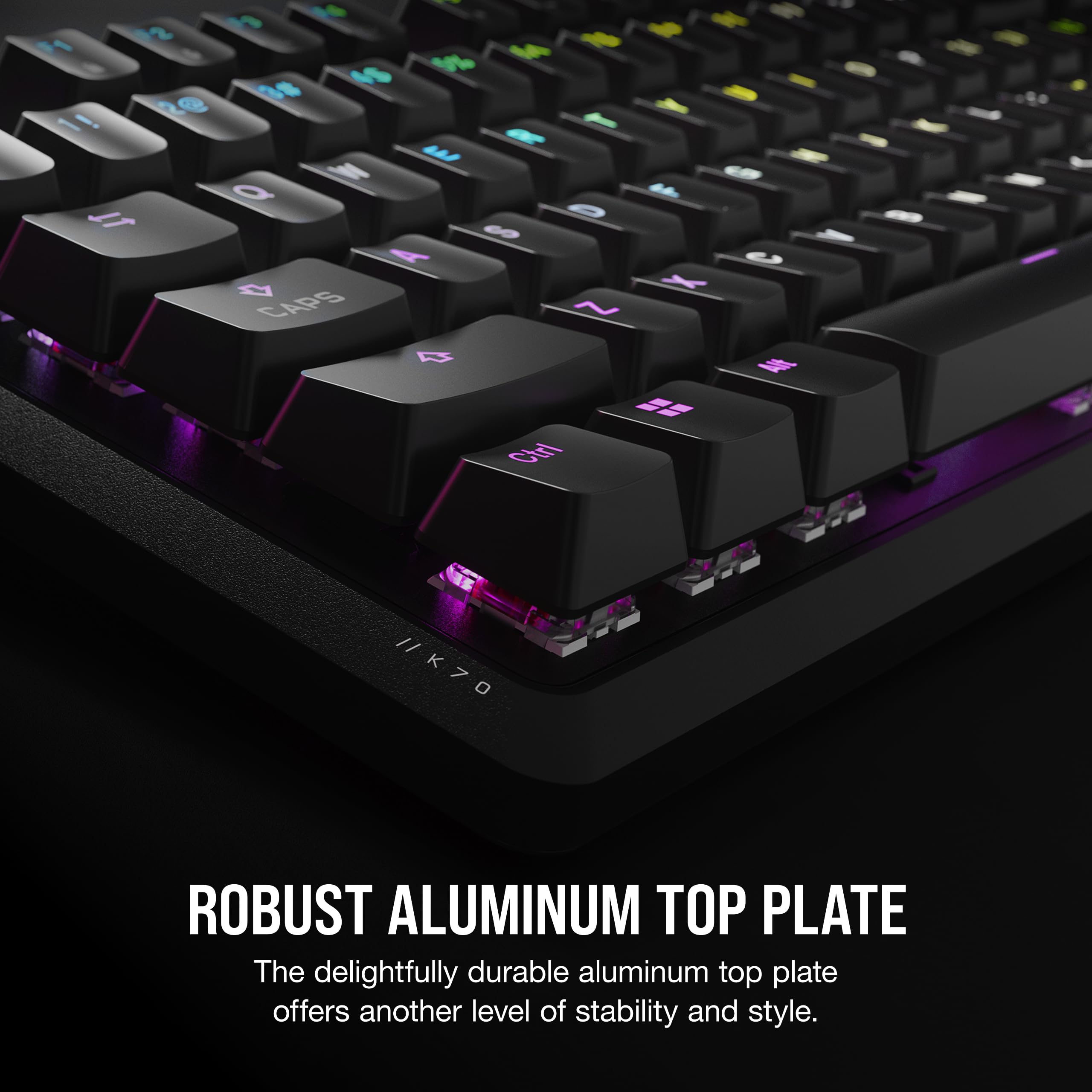 CORSAIR K70 CORE RGB Mechanical Gaming Keyboard - Pre-lubricated Corsair MLX Red Linear Keyswitches - Sound Dampening - Media Control Dial - iCUE Compatible - QWERTY NA Layout - Black