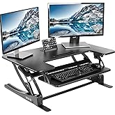 VIVO 36 inch Height Adjustable Stand Up Desk Converter, V Series, Quick Sit to Stand Tabletop Dual Monitor Riser Workstation,