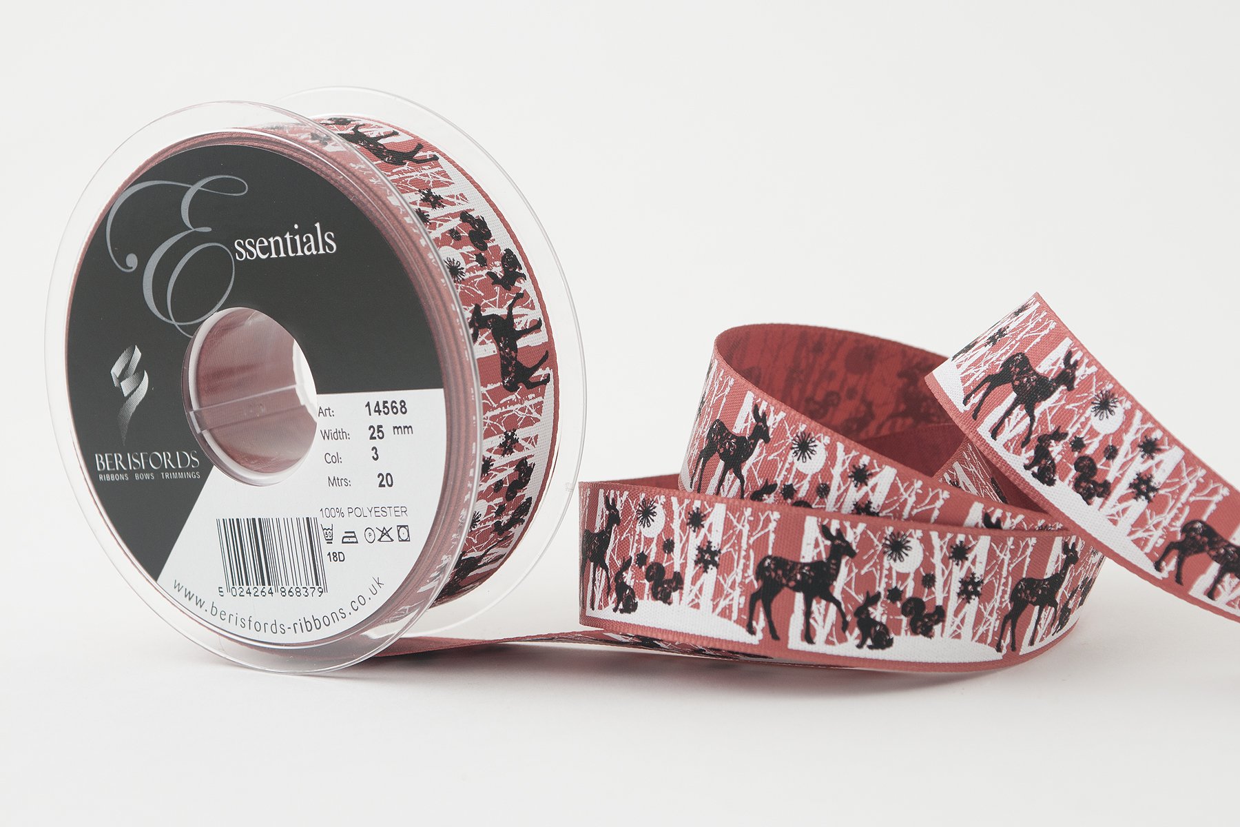 Berisfords Ribbon, Dusky Pink, 25 mm