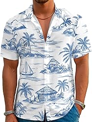 Hawaiian Shirts for Men Summer Beach Casual Short
