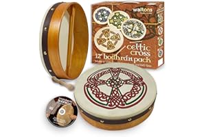 Waltons Bodhrán 18" (Chase) - Handcrafted Irish Instrument - Crisp & Musical Tone - Hardwood Beater Included w/Purchase