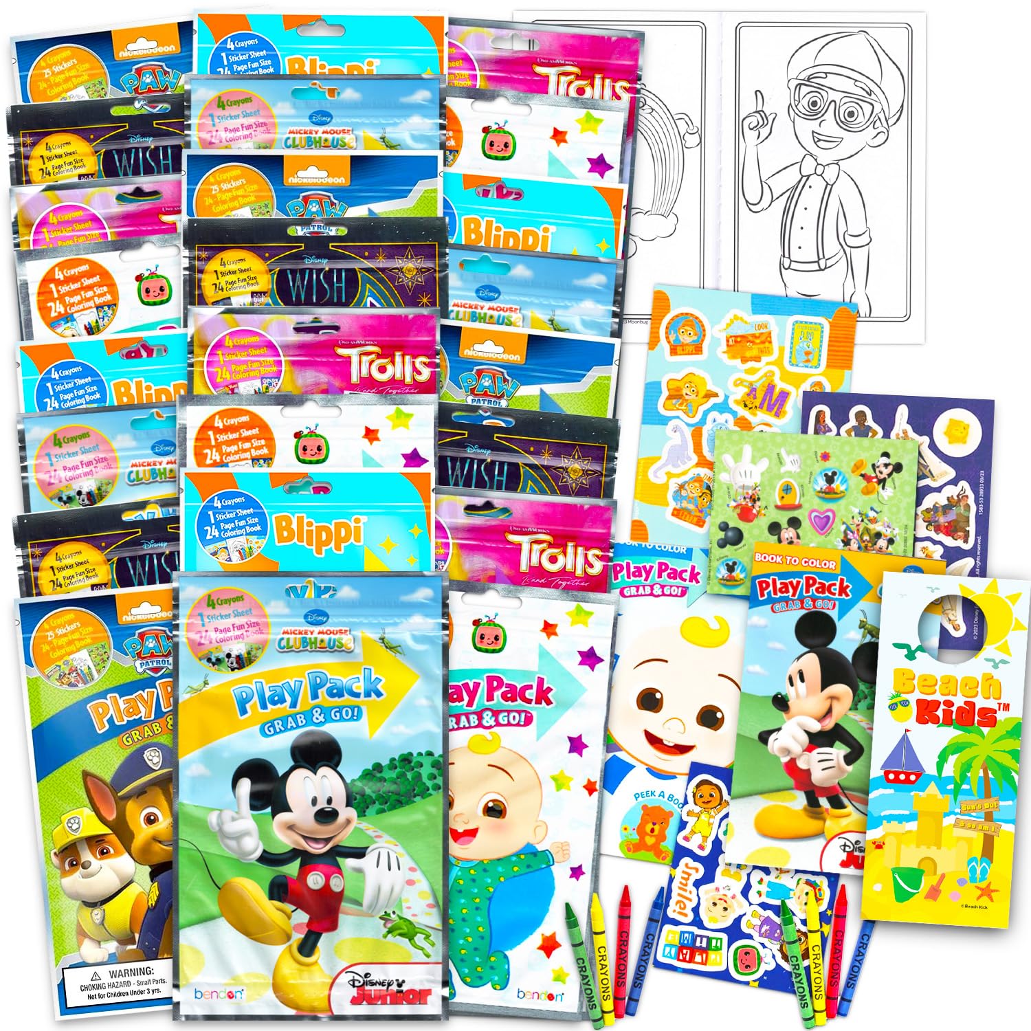Photo 1 of (24 PACK) Grab & Go Play Packs Kids Coloring Books with Coloring Utensils Bulk Party Favor Set for Kids - Superhero, Princess, Cartoon Characters Activity Books for Boys, Girls | Activity Pack Bundle