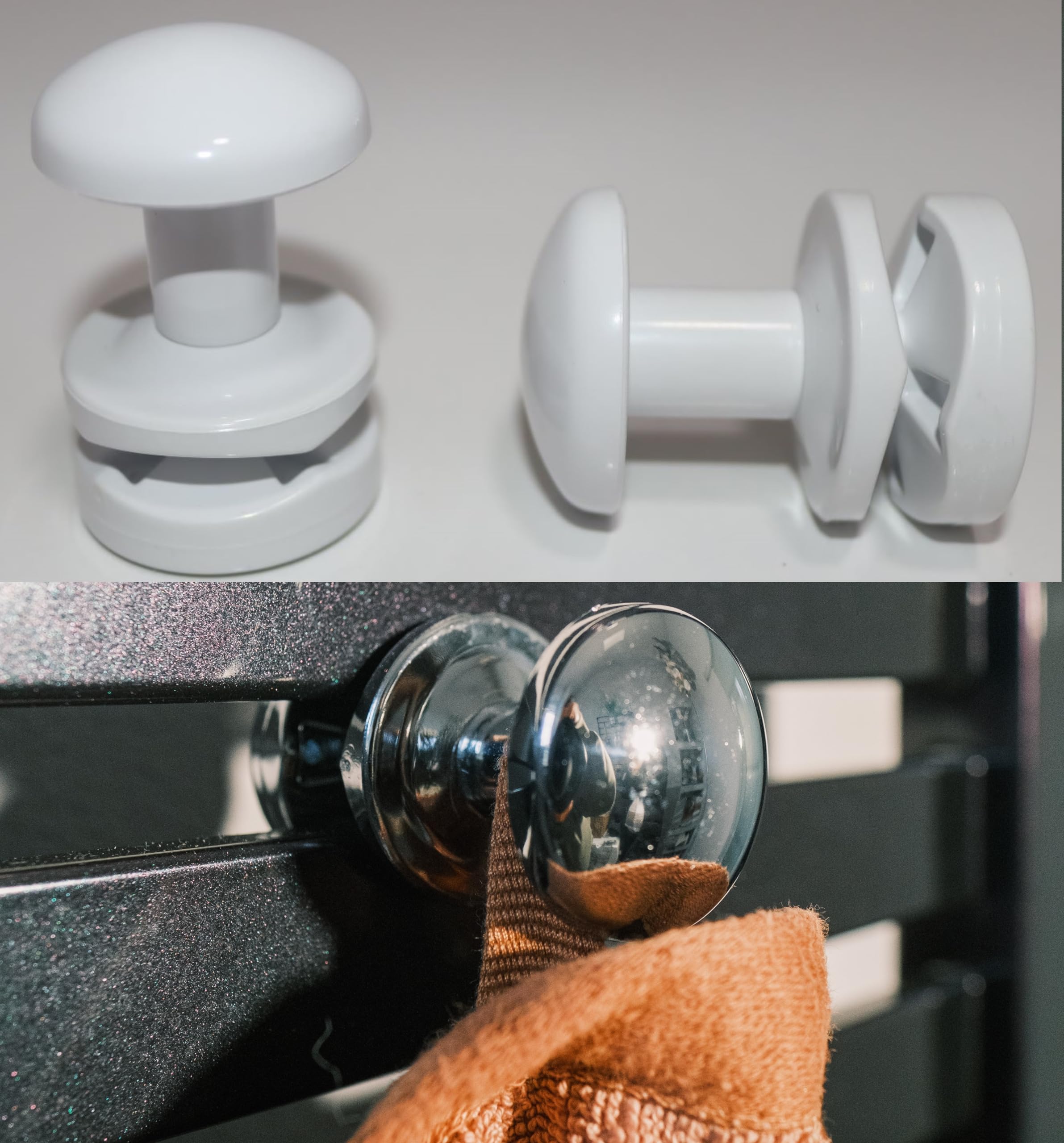 anapont Towel Rail Towel Knob – White – Chrome – Black – Towel Hook, Bathrobe Holder for Radiators, Bathroom Radiators, Set of 2 (White, Type 1)