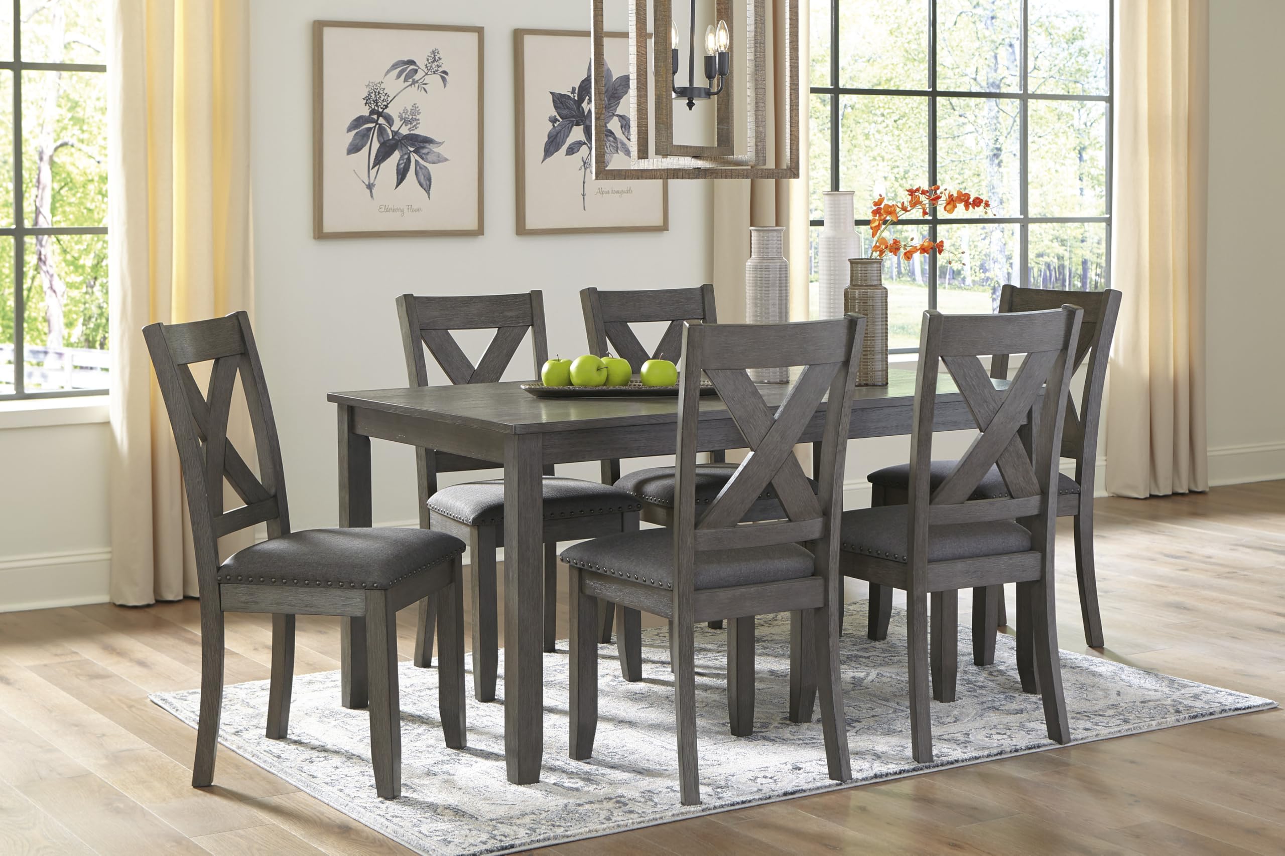 Signature Design By Ashley Caitbrook Rustic 7 Piece Dining Set, Include ...