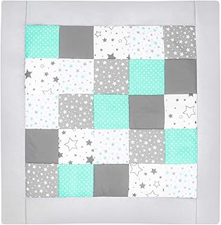 Amilian Baby Krabbeldecke Patchworkdecke als Geschenk Spieldecke Laufgittereinlage Decke Kuscheldecke Spielmatte Kinder Matte Baumwolle Erstausstattung Patchwork Krabbelmatte M058 (125x125cm)