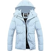 Pursky Women's Warm Winter Thicken Coat Waterproof Cropped Jackets Parka With Removable Hood