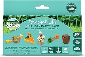 Oxbow Enriched Life Birthday Party Pack, Rabbit & Guinea Pig Toys, Enrichment Pack for Bunny, Hamster, Rabbit, Chinchilla, Rat, Chinchilla Cage Accessories, Guinea Pig Accessories for Cage