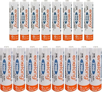 Amazon エネロング 単3形電池 2100mah 8本と 単4形電池 900mah 8本の計16本セット 繰り返し約1000回使える充電地 日本正規品販売代理店 日本トラストテクノロジー Jtt 充電式電池