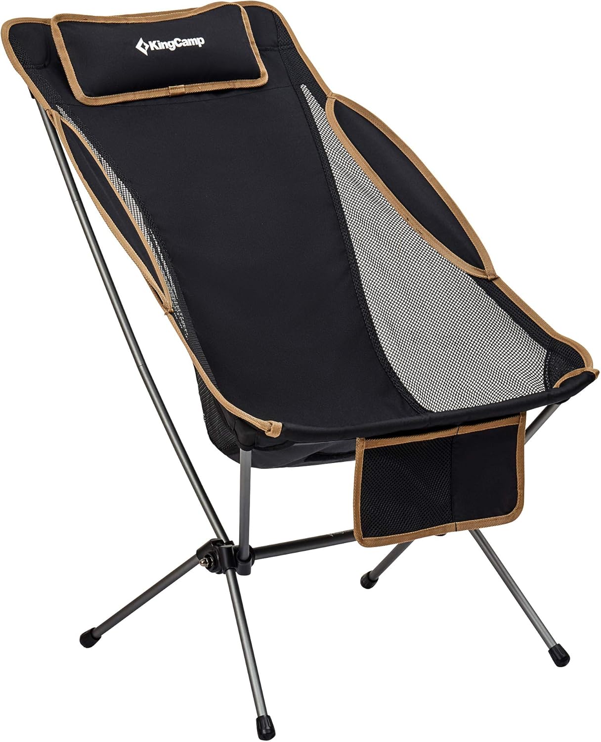 KingCamp Portable XL Camping High Back Chair with Adjustable Backrest