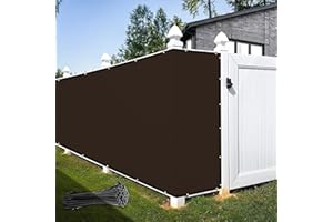 KOOL KOI SHADE 5' x 50' Brown Fence Privacy Screen Cover Windscreen Heavy Duty Commercial Grade Strong Binding with Zip Tie - We Take Custom Orders