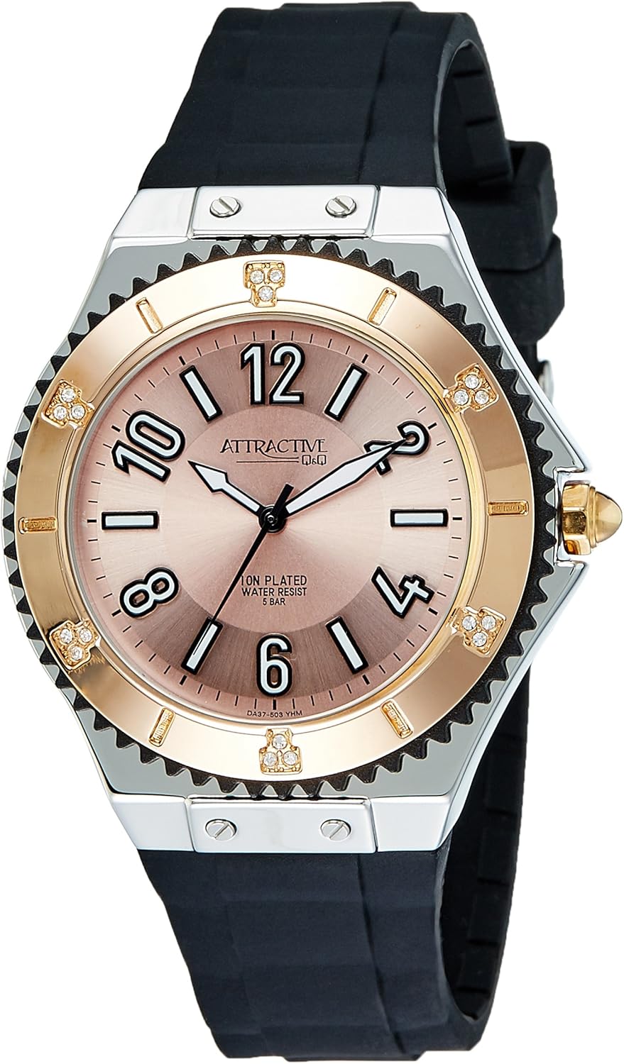 Q&Q Attractive Analog Rose Gold Dial Unisex Watch Watches