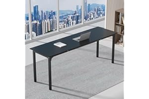 LEPDEP Okeysen Conference Room Table 6 Pack, Modern Office Meeting Table with Metal Frame, Seminar Desk for Boardroom, Meeting Room, Office, 78.74"x23.62"x27.56"