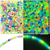 1200Pcs Glow in The Dark Beads for Jewelry Making - Mix Colors Luminous Plastic UV Crystal Beads - Color Changing Bulk for DIY Craft Bracelets Necklace (6mm Faceted)