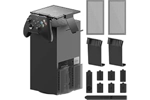 Dust Cover Controller Mount for Xbox Series X - 2 in 1 Game Accessories With Dust Filter Cover and 2 Holder Hanger Stand for 