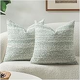 Zealax Pack of 2 Sage Green Decorative Textured Throw Pillow Covers 20x20 for Couch Bed Sofa Living Room,Soft Accent Pillows Luxury Cushion Cover Pillow Cases