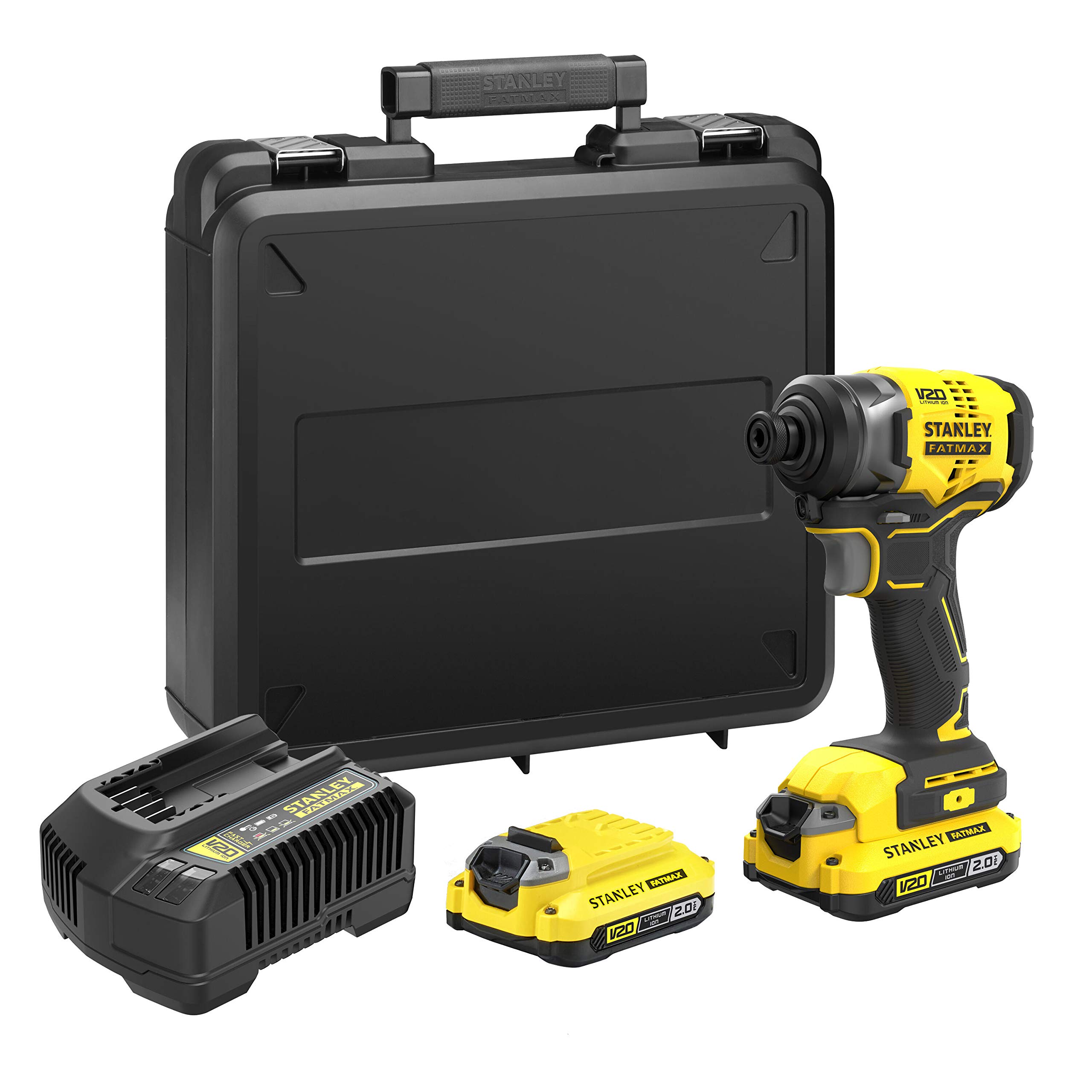 Stanley Fatmax Visseuse À Impacts Sans Fil 18V Lithium Ion Moteur Brushless 170 Nm 3500 Cps/Mn Avec 1 Mallette 2 Batteries 2Ah 1 Chargeur Gamme Fatmax V20 Sfmcf810D2K-Qw