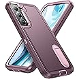 BaHaHoues for Samsung Galaxy S22 Case for Samsung S22 Phone Case with Built in Kickstand,Shockproof/Dustproof/Drop Proof Military Grade Protective Cover for Galaxy S22 5G 6.1(Night Purple/Baby Pink)