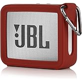 TXEsign Travel Protective Silicone Stand Up Carrying Case Compatible with JBL GO 2 Portable Waterproof Speaker (Red)