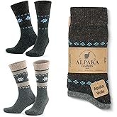 GoWith Alpaca Wool Socks for Men & Women, Alpaca-Merino Blend Warm Cozy Crew Socks, Thermal Regular-Fit Boot Socks