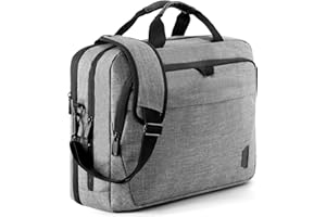 BAGSMART 17.3 Inch Laptop Bag, Expandable Computer Bag Laptop Briefcase Men Women,Laptop Shoulder Bag,Work Bag Business Travel Office, Grey
