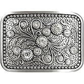 Western Antique Floral Engraved Rope Edge Design Belt Buckle Fits 1-1/2"(38mm) Wide Belt
