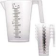 TCP Global 1/2 Liter (500ml) Plastic Graduated Measuring and Mixing Pitcher (Pack of 6) - Holds Over 1 Pint (16oz) - Pouring Cups, Measure & Mix Paint, Resin, Epoxy, Kitchen Cooking Baking Ingredients