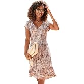 LASCANA Women's V-Neck Flounce Dress