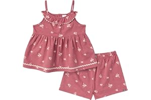 Modern Moments by Gerber Baby Girls 2-piece Ruffle Top and Short Set With Ric-rac