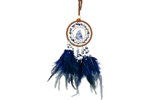 DEEP HEALING LIGHT Indigo Chakra Healing Dreamcatcher for Third Eye Chakra. Uses Indigo Feathers and Lapis Lazuli Stones to Provide Protection and Intuition in Bedrooms and Meditation Spaces. Dream Catchers with Color