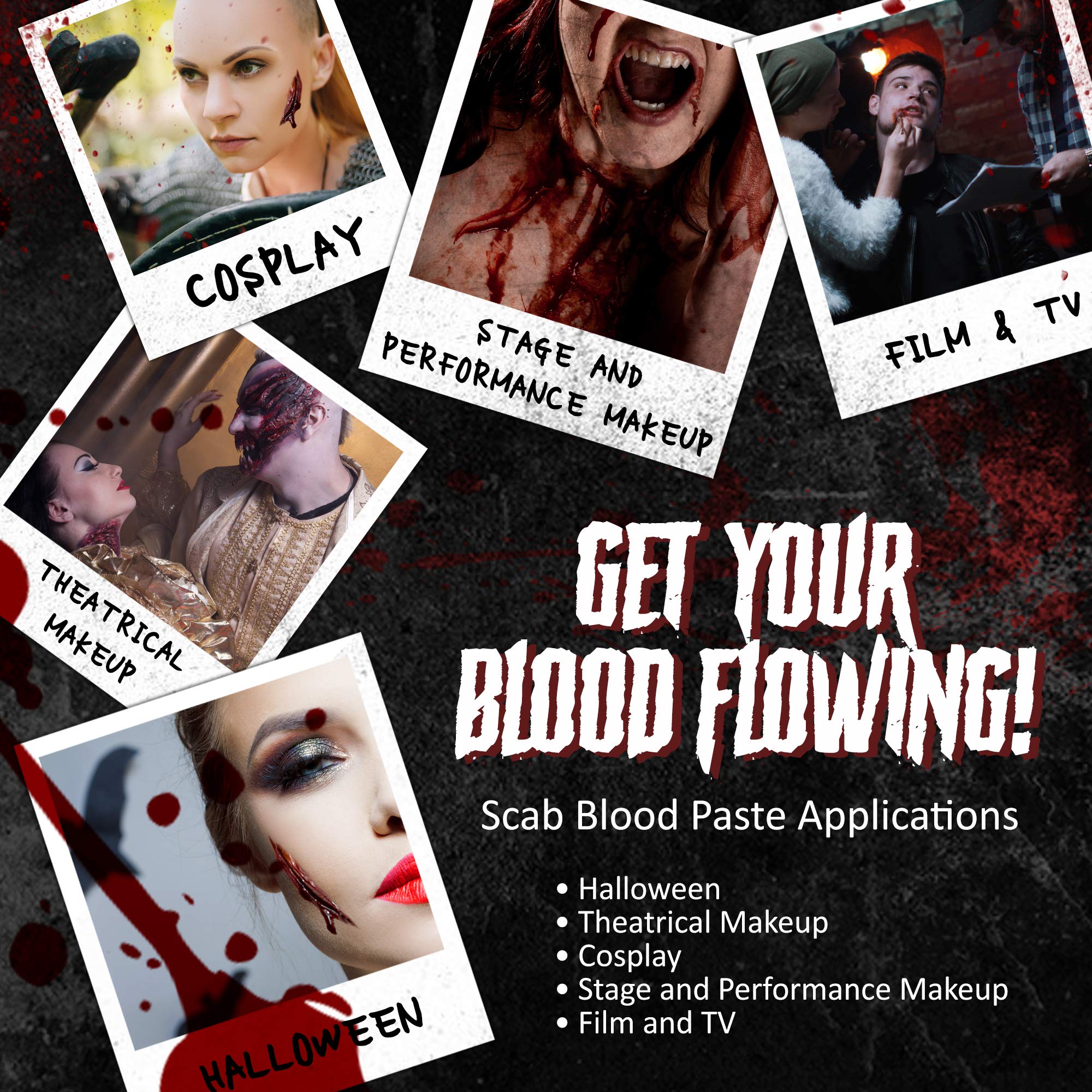 Narrative Cosmetics Scab Blood Paste, Professional SFX Theatrical Stage, Film, and Costume Makeup for Realistic Cuts and Wounds, 1 Oz.