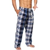 Active Club Mens Fleece Pajama Pants - Plaid Mens Pajama Bottoms (S - 3X) | Mens Lounge Pants with Pockets