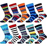 WeciBor Men's Funny Novelty Crazy Colorful Cotton Dress Socks for Daily Wear, Size 9-13