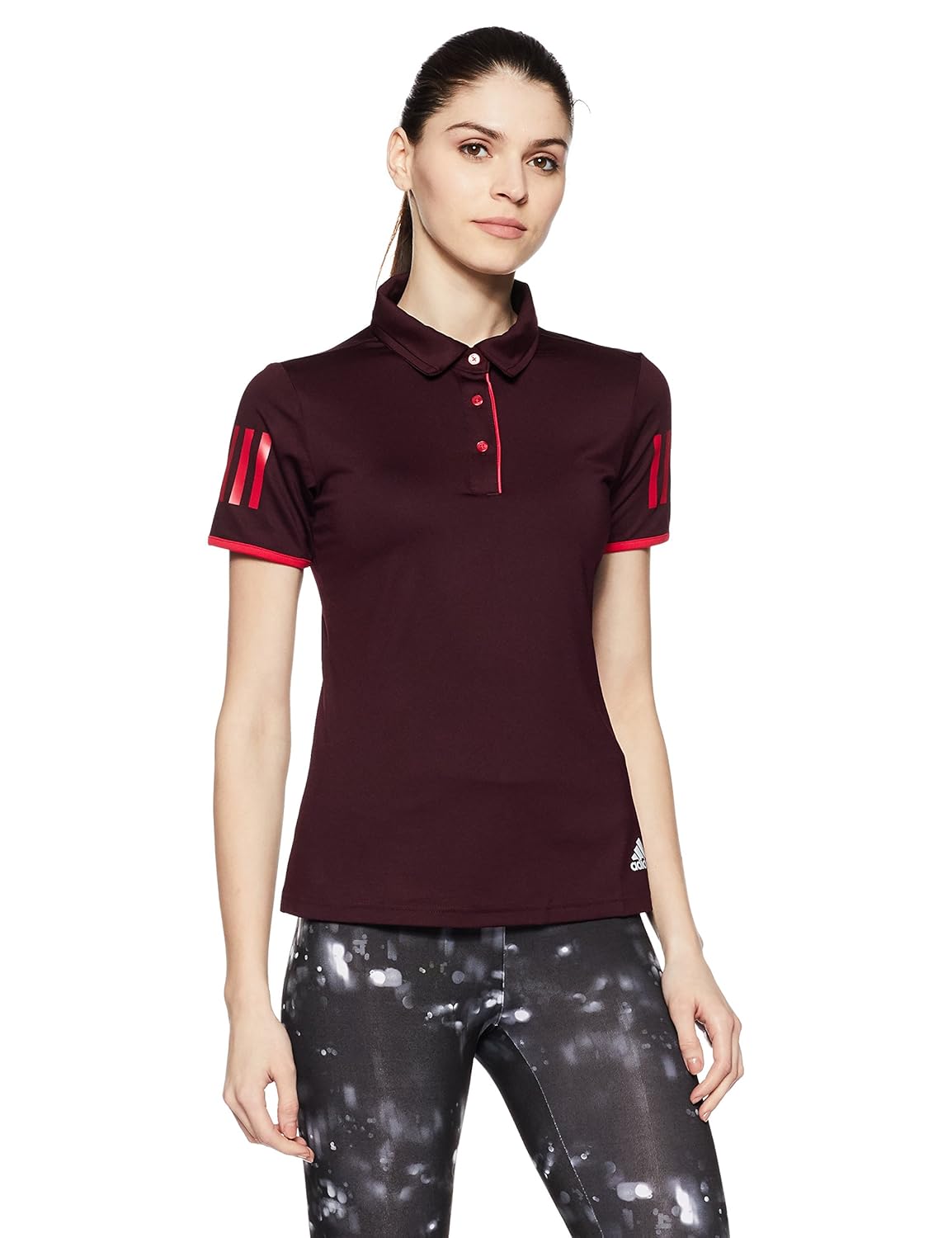 sport performance women's plain regular fit synthetic polo