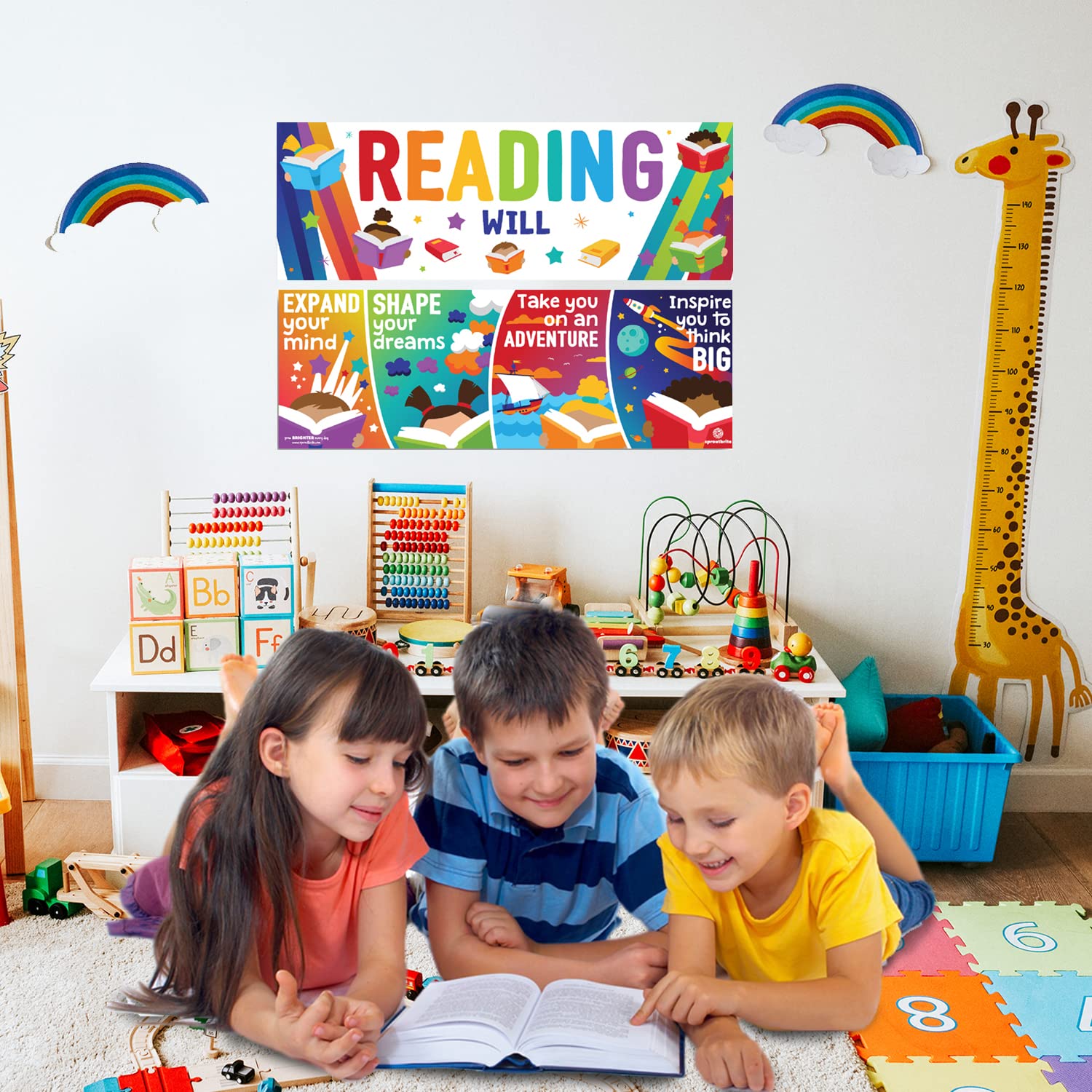 Mua Sproutbrite Classroom Decorations - Reading Banner and Poster for ...