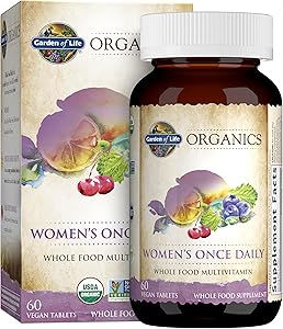 Garden of Life Organics Multivitamin for Women - Women's Once Daily Multi - Whole Food Multi with Iron, Biotin, Vegan Organic