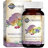 Garden of Life Organics Multivitamin for Women - Women's Once Daily Multi - Whole Food Multi with Iron, Biotin, Vegan Organic Womens Multivitamin for Health, Energy Hair Skin and Nails, 60 Tablets