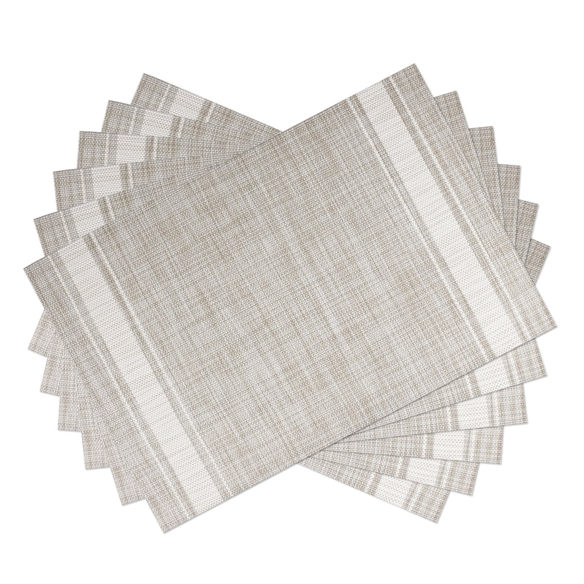 SICOHOME Placemats Set of 6,White,Soft Woven Vinyl Placemats for Home