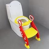Rainberg Kids Potty Training Toilet Seat with Ladder Adjustable Height Red view 7