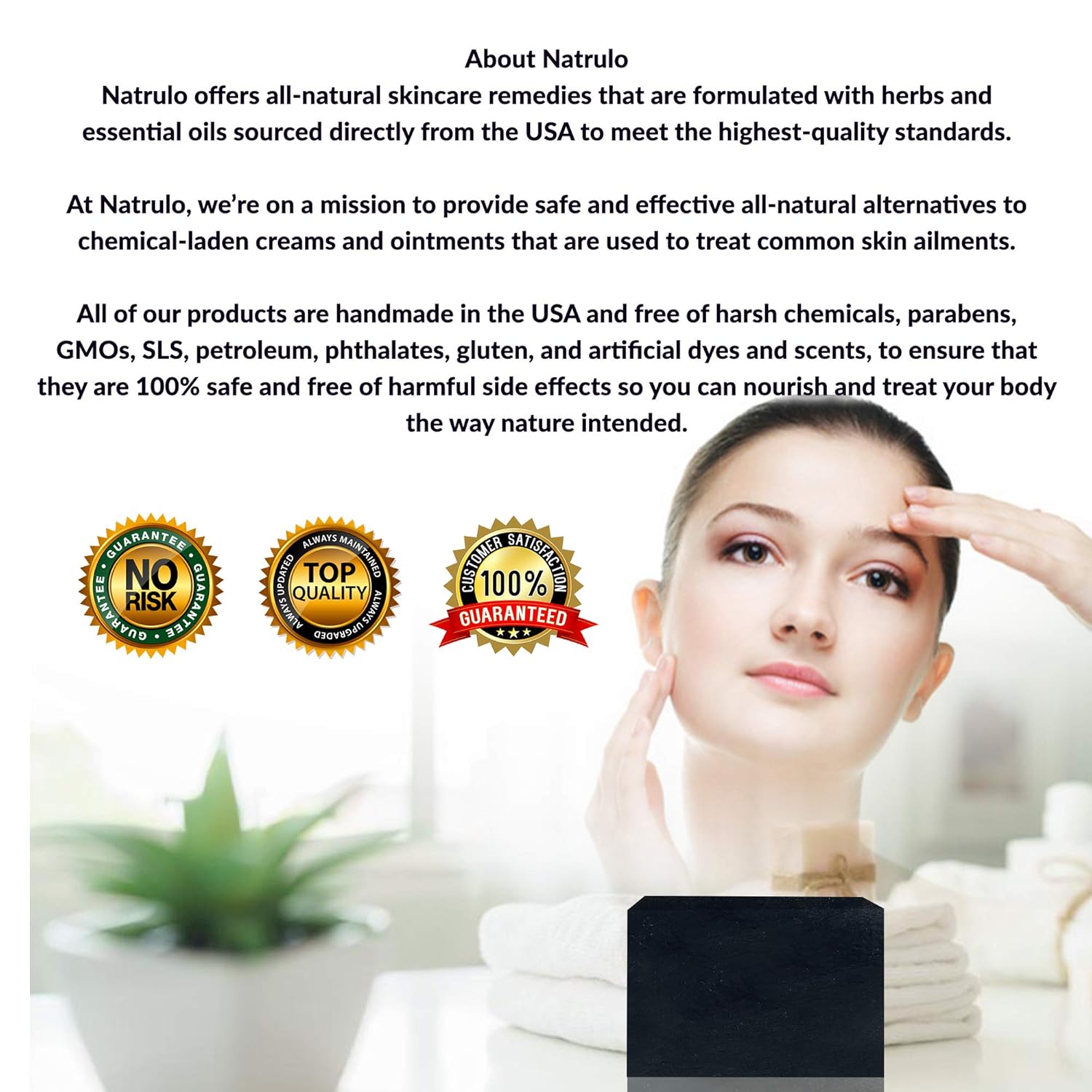 Natrulo Acne Bar Soap with Activated Charcoal & Bentonite Clay - Black Acne Soap for Dry, Sensitive & Oily Skin - All Natural Facial Soap for Pimples & Scars - Homeopathic Acne Treatment Made in USA: Beauty