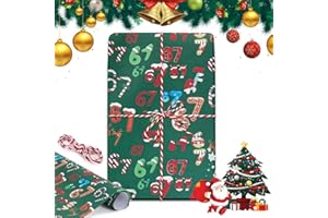 67 Meme Christmas Wrapping Paper, 67 Wrapping Paper Christmas, 6 7 Meme Christmas Paper Gift Wrap for Xmas Presents (Green)