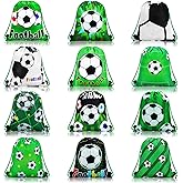 Tondiamo 12 Pcs Baseball Soccer Party Favor Bags Kids Drawstring Soccer Candy Goodies Treat Bags Supplies