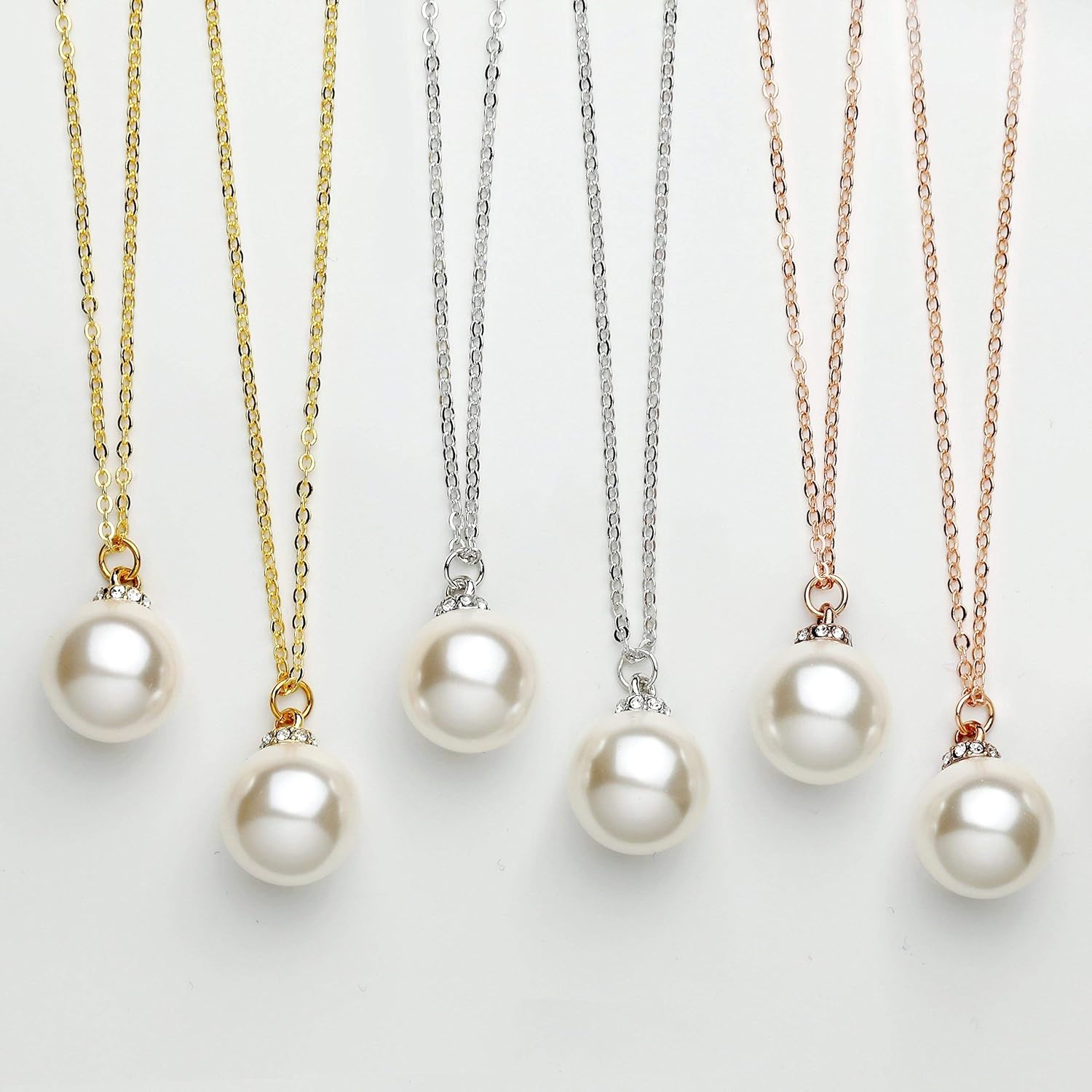 Delicate Pearl Necklace Bridesmaid Gift Womens Necklace For