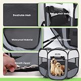 Nobleza Pet Playpen Portable Foldable Dog Cat Puppy Pen 24.4x24.4x17.7in view 2