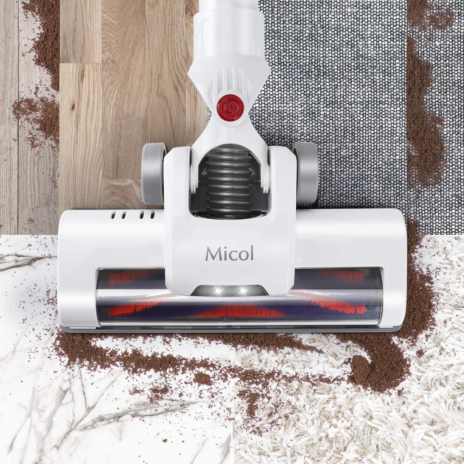 Micol Cordless Vacuum Cleaner, 20Kpa 4 in 1 3 Power Modes Stick Vacuum with Brushless Motor Up to 35 Mins Max Runtime Detachable Battery for Home Hard Floor Carpet Pet Hair-007 -