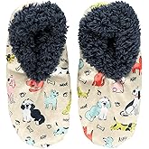 Lazy One Fuzzy Feet Slipper Socks for Women, Cute Fleece-Lined House Slippers, Cute Dog & Cat Design