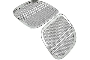 HDBUBALUS Motorbike Tri-Line Speaker Grills Cover Trim Mesh Fit for Harley Road Glide FLTRX 2015-up Chrome